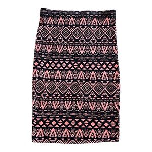 Women's Pink & Black Aztec Pencil Skirt Buttery Soft Comfy Size Med Casual/Out